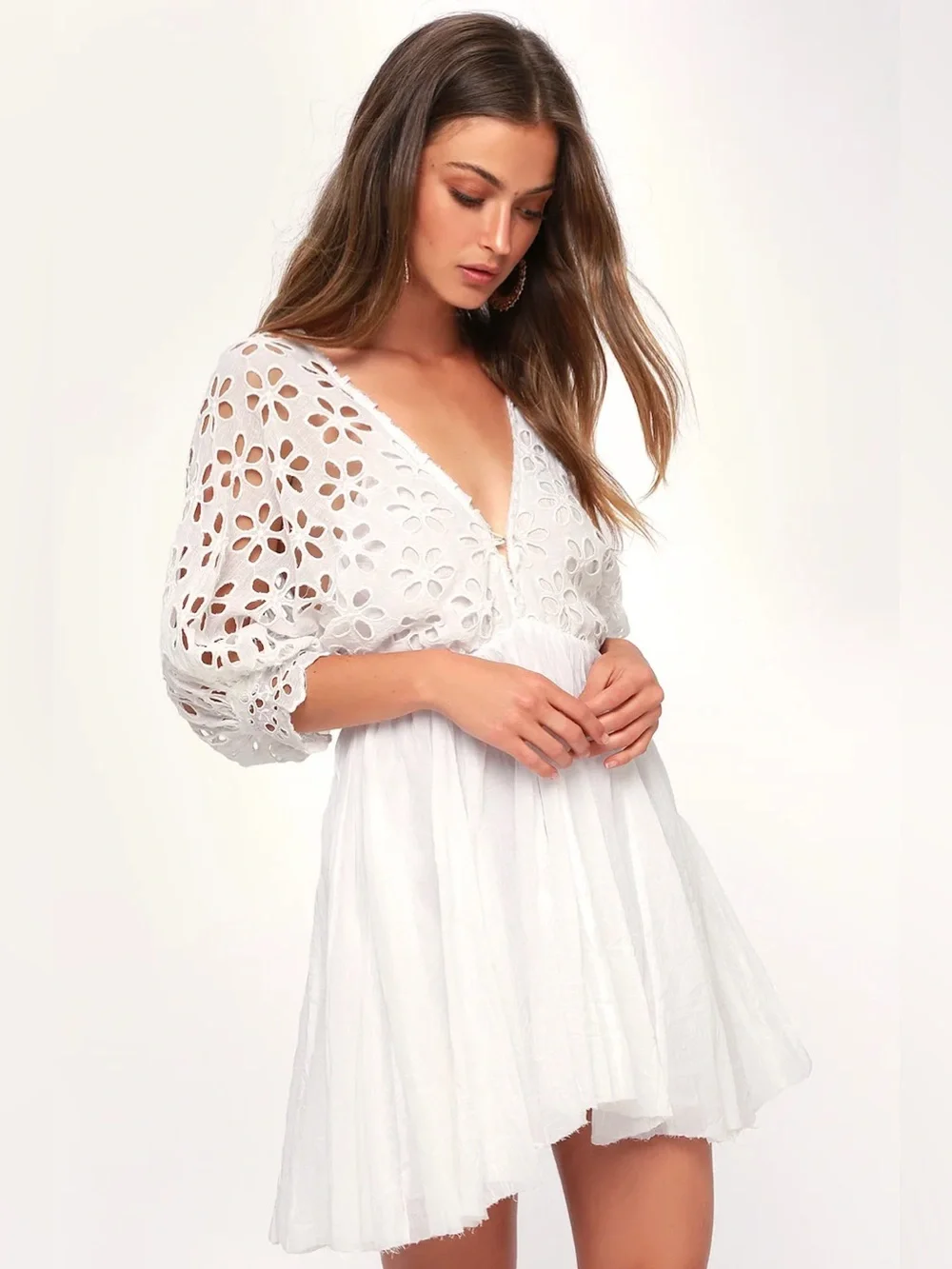 Free people Bella Note Eyelet Mini Dress